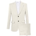 thumbnail image 4 of HBDesign Men's 2 Piece Linen Suit Slim Fit Summer Wedding Business Casual Blazer Pants Set, 4 of 7