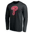 thumbnail image 2 of Men's Black Philadelphia Phillies Official Team Logo Long Sleeve T-Shirt, 2 of 3