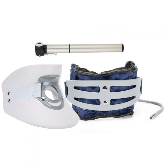 Soporte para vértebra cervical, dispositivo inflable para aliviar el dolor de cuello, dispositivos de tracción cervical, color azul