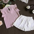 thumbnail image 5 of GYRATEDREAM 2PCS Set Toddler Kids Baby Girls Outfits Clothes T-Shirt Vest Tops+Shorts Pants 3-8 Years, 5 of 8
