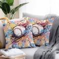 thumbnail image 2 of Throw Pillow Covers 18x18 Inch Set of 2, Baseball Sports, Waterproof Outdoor Pillow Covers, Minimalist Geometric Smear Art Decorative Cushion Pillowcases for Couch, Sofa, Bed, Garden, Patio, 2 of 9