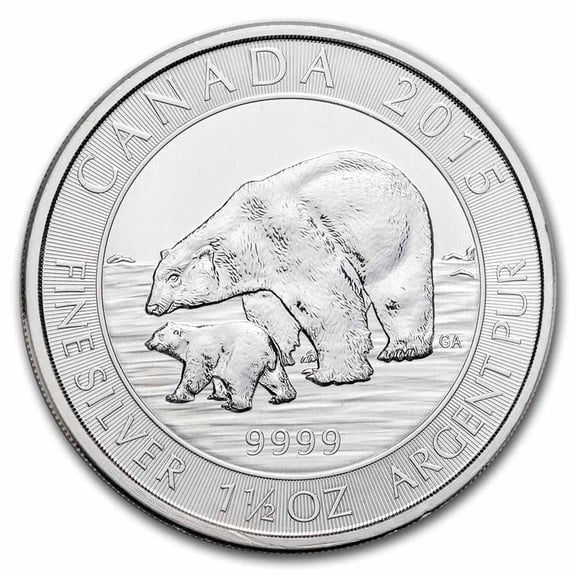 Canada 1.5 oz Silver $8 BU (Random Year, Abrasions)