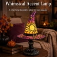 thumbnail image 3 of Stained Glass Witch hat lamp, Gothic Mystic Room Decor Handcrafted Ceramic Phantom Figurine, USB Rechargeable LED Glowing Lantern for Haunted, Tabletop Night Light Gift (Multicolored, Large), 3 of 8