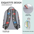 thumbnail image 5 of Dachshund and Sweater Gray Pattern Backpack for School, Cute School Bag with Adjustable Shoulder Straps and Padded Back, 15.3"x11"x6.7", 5 of 5