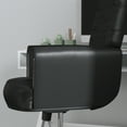 thumbnail image 3 of Merrick Lane Black High Back Button Tufted Faux Leather Swivel Home Office Chair with Silver Welt Trimmed Arms, 3 of 14