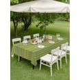 thumbnail image 5 of 60x120 Inch Outdoor Tablecloth with Umbrella Hole Zipper Rectangle Yellow Green Strriped Rectangular Tablecloths Outside Waterproof Farmhouse Thine Line Summer Patio Table Cloth Cover for Picnic, 5 of 8