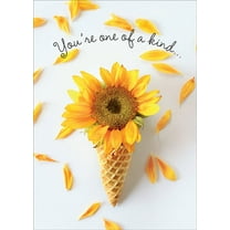 RSVP Sunflower Cone: One of a Kind Feminine Birthday Card for Her: Woman: Women