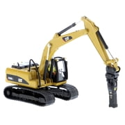 Diecast CAT Caterpillar 320D L Hydraulic Excavator with Multiple Work Tools and Operator High Line Series 1/87 (HO) Scale Diecast Model by Diecast Masters