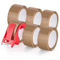thumbnail image 1 of 6 Rolls Brown Packing Tape With Dispenser, Heavy Duty Packaging Tape Refills, 1.88 Inches Wide, 60, 1 of 5