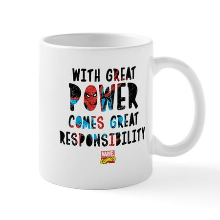 

CafePress - Spiderman: With Great Power Mug - 11 oz Ceramic Mug - Novelty Coffee Tea Cup