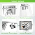 thumbnail image 2 of 3-Light Vanity Light Fixture, 5-Piece All-in-One Bathroom Set with Towel Bar, Ring, Robe Hook & Toilet Paper Holder for Bathroom Mirror Lighting, Brushed Nickel Wall Light with Glass Shade, 2 of 7