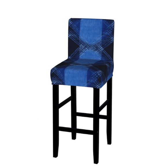 One Piece Bar Chair Stool Cover Is Soft And Comfortable Wrinkle Resistant Wear And Tear Resistant Stitched In Elastic Hem For Daily Use Argyle Plaid Blue_4