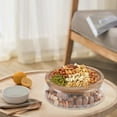 thumbnail image 5 of Miumaeov Glass Salad Bowl with Wooden Lid Clear Glass Candy and Nuts Serving Container Round Food Storage Platter for Home Kitchen Party Candy Nuts Fruit, 5 of 13