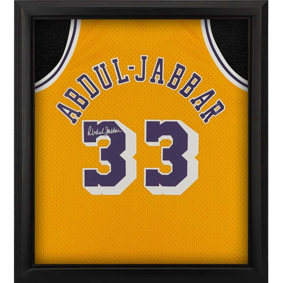 Kareem Abdul-Jabbar Los Angeles Lakers Framed Autographed Mitchell & Ness Gold 1984-1985 Swingman Jersey Shadowbox - Fanatics Authentic Certified