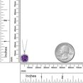 thumbnail image 3 of Gem Stone King 10K White Gold Purple Amethyst and White Diamond Pendant Necklace for Women (1.60 Cttw, Gemstone February Birthstone, Cushion Cut 7MM, with 18 inch Chain), 3 of 4