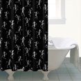 thumbnail image 4 of Black Dancing Skeleton Pattern Shower Curtain 72"x84" ,Bathroom Decorative Shower Curtains Set with 12 Hooks,Modern Waterproof Washable Shower Curtain, 4 of 6