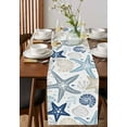 thumbnail image 4 of Ldtrchee Blue Starfish Coastal Table Runner 70 Inches, Summer Beach Nautical Coral Sea Bed Runner Dresser Scarves Tabletop for Indoor Outdoor Parties/Ceremony/Banquet, 13" x 70", 4 of 8