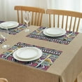 thumbnail image 3 of Rustic Artistic Classic Flax Placemats Set of 4, 12x18 Inch Boho Tribal Vintage Style Table Mats, Washable Earthy Ethnic Decor for Kitchen or Dining Space, 3 of 6