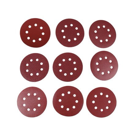 

10Pcs 125mm Round Shape Red Sanding Discs 8 Hole 60#-1000# Grit Sand Papers Buffing Discs Polishig Discs