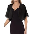 thumbnail image 4 of DYMADE Womens Summer Chiffon Butterfly Short Sleeve Cascading Ruffle Cropped Cardigan, 4 of 5