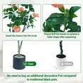 thumbnail image 4 of 4FT Artificial Hibiscuses Tree, Faux Potted Flower Plant with Realistic Flowers, Fake Flower Tree For Garden Office Party Wedding Hotel, 4 of 8