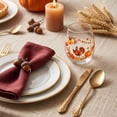 thumbnail image 5 of Autumn Stemless Glass Fall Clear Drinking Tumbler Thanksgiving Squirrel Pumpkin Maple Leaf Printed Table Drinkware for Juice Beverages for Home Dinner Party Gathering, 5 of 5