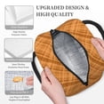 thumbnail image 6 of YFYANG Portable Waterproof Insulated Lunch Bag, Yellow Striped Plaid Reusable Cooler Bag / Picnic Bag for Adults Teens, 6 of 9