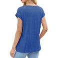 thumbnail image 6 of Lenago Women Tops Plus Size Short Sleeves V-Neck Print Blouse Casual Pullover Shirts S-5XL, 6 of 7