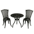 thumbnail image 2 of Oakland Living 1023-MESH-BISTRO-SB Contemporary Modern Mesh Lattice Outdoor Patio Garden Aluminium Bistro Set, Sand Black - 3 Piece, 2 of 5