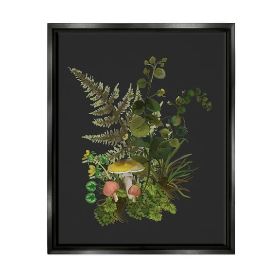 Forest Herbs Sprouting Nature Botanical & Floral Graphic Art Jet Black Framed Art Print Wall Art