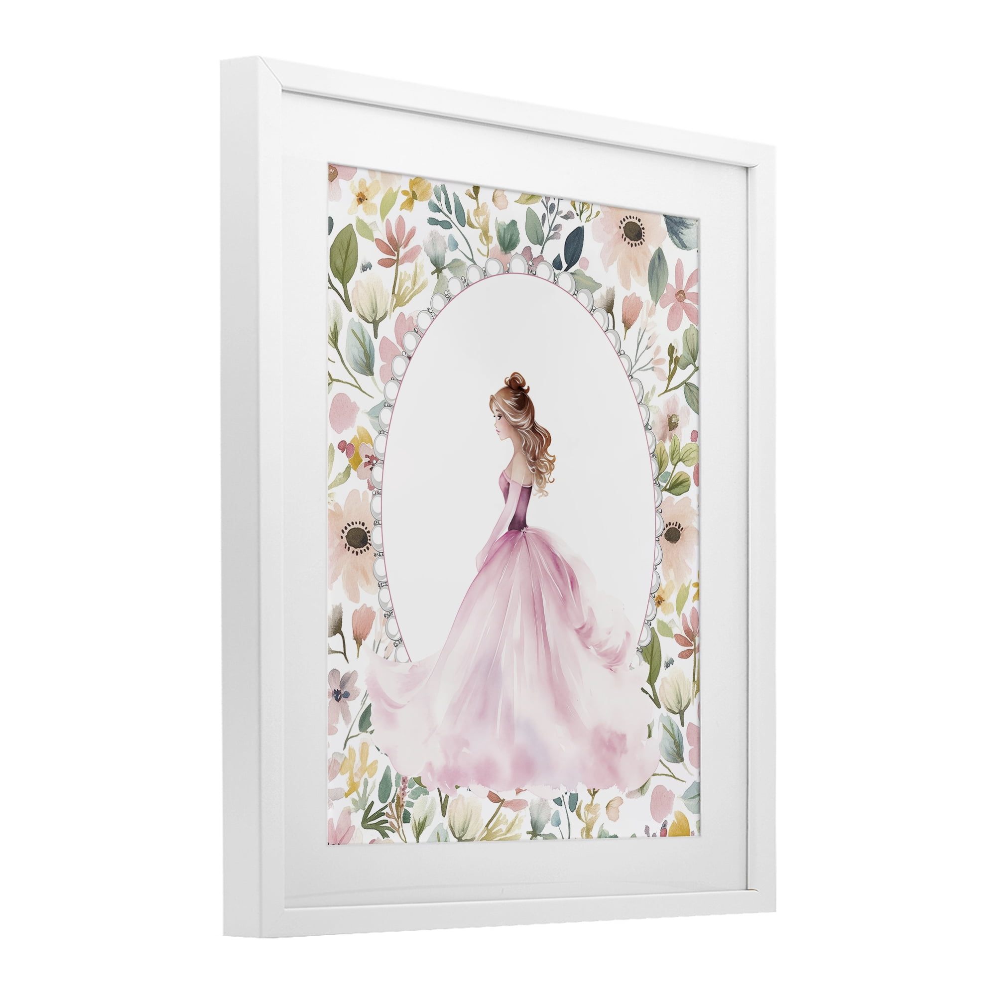Stupell Industries Elegant Princess Love White Framed Print Under Glass, design by Christine Simpson Art