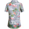 thumbnail image 2 of SSLR Hawaiian Shirt for Women Flamingo Short Sleeve Casual Button Down Shirts Beach Aloha Tops, 2 of 8