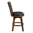 thumbnail image 3 of JERFIT 2-Piece Swivel Counter Stools Set with Tufted Back, Chestnut Brown Wood Frame and Faux Leather Upholstery for Kitchen Island, Bar, 3 of 6