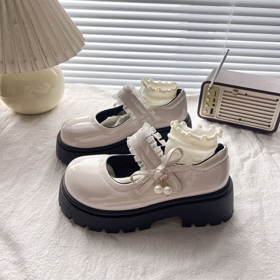 LvhaoGJOB Girls' Elegant Style Mary Jane Shoes with Comfortable Fit and Non-Slip Platform Sole