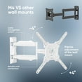 thumbnail image 6 of ONKRON TV Wall Mount Bracket for 32" to 65 inch LCD LED Flat Panel TV Screens Full Motion Arm, Tilting, White, 6 of 7
