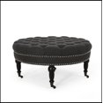 thumbnail image 3 of Upholstered Round Tufted Ottoman, 3 of 6