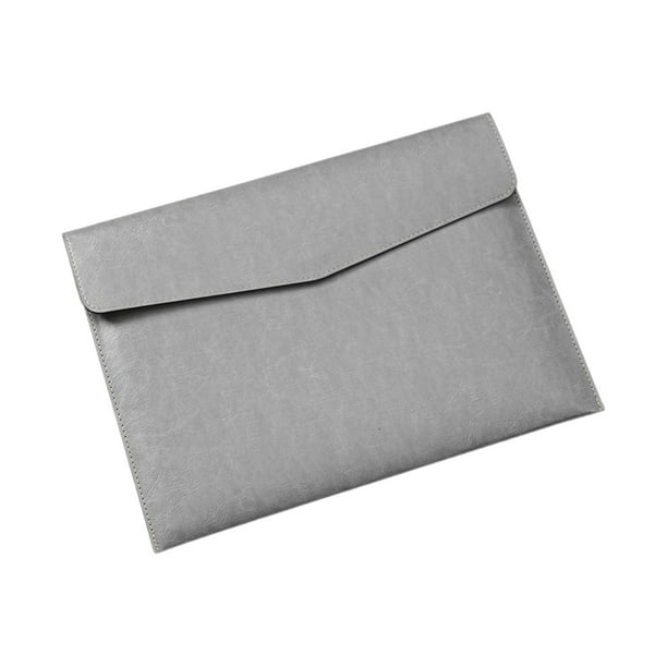 Carpeta de archivos de cuero PU Funda de carpeta de gran capacidad suave multifuncional Gris shamjiam Carpeta de archivos