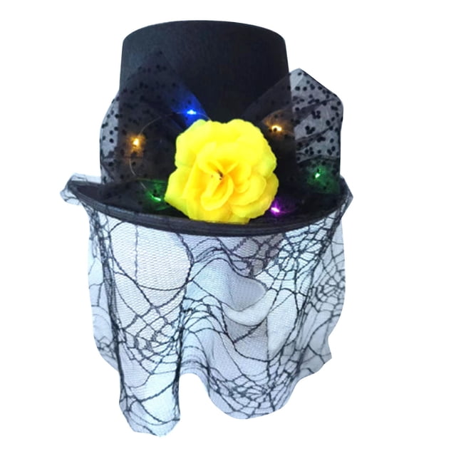 Sombreros Mujer Halloween Flores Negras Encaje Sombrero Alto Festival Sombrero Ancho mujer Sombrero de tela no tejida