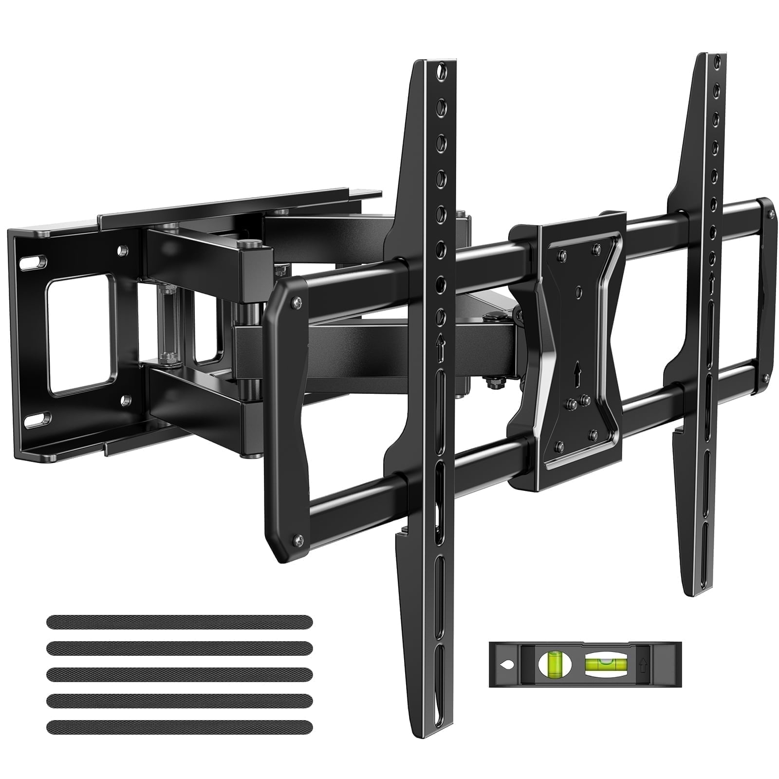 MountFTV Full Motion TV Wall Mount for 37-84 inch Curved TVs with Swivels Tilts Extension, Max 600x400mm, Holds up to 110lbs, Fit 16" Wood Stud