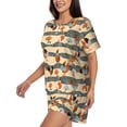 thumbnail image 2 of "Wukai Funny Chicken Women's Pajama Set - Short-Sleeve Top and Shorts with Elastic Waistband and Pockets for Loungewear, Yoga, and Casual Wear-Medium, 2 of 8