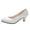 White Low Heel Pumps Shoes, variant on hopeusnice Women's Low Heel Pumps Closed Toe Dress Shoes Slip On Office Work Shoes PU Leather Comfortable Wedding Party Shoes Beige 35