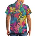 thumbnail image 4 of Garronmavis Couples Vacation Outfits Matching Sets Short Sleeve Shirt for Men Colorful Leaves Lightweight Button Down Shirts and Women's Tank Dress Soft Hawaiian Sundress Size L, 4 of 7