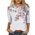 thumbnail image 2 of GaThRRgYP Going Out Tops for Women,Womens Tops Dressy Blouse,Women's Fashion Tees Casual Crewneck 3/4 Sleeve Loose T Shirt Ladies Tops Blouses Shirts Red XXXL, 2 of 5