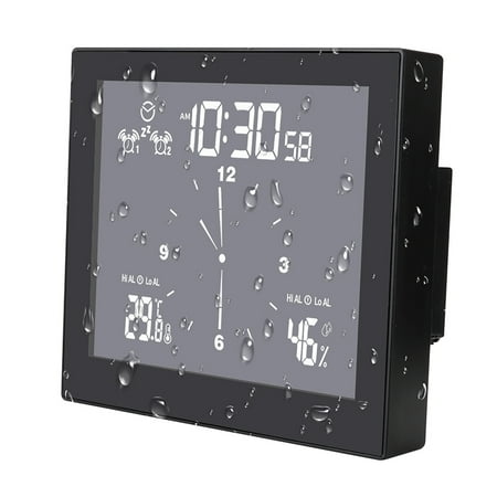

Indoor Bathroom Thermometer Hygrometer Clock Multifunctional Timing Waterproof Function Clock With