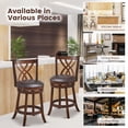 thumbnail image 6 of 360° Swivel Counter Height Chairs with PU Leather Cushioned Seat and Footrests, 6 of 8