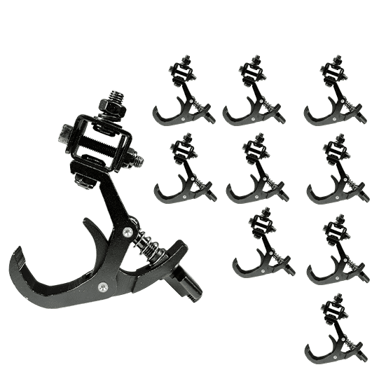 10 Clamp Gancho Ajuste Rapido de Aluminio SMR PRO Luces DJ