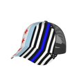 thumbnail image 5 of Curved Trucker Hat Us Thin Blue Line Flag Of Chicago Adjustable Mesh Back Baseball Snapback Cap For Men, 5 of 5