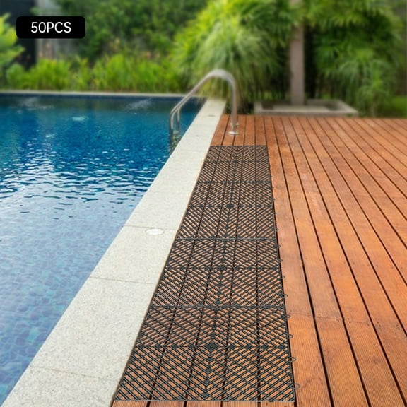 50PCS 12x12x0.5 Inches Tiles Interlocking  Black, Drainage Tiles , Deck Tiles Outdoor Floor Interlocking Tiles, Deck Flooring for Pool Shower Bathroom Deck Patio Garage