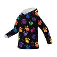 thumbnail image 6 of UVEASISHA Youth Hooded Rash Guard UPF 50+ Long Sleeve Swim Shirt Paw Print Quick Dry Beach Pool Wear Black 140, 6 of 6