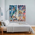 thumbnail image 4 of Colorful Stone Kitchen Curtains 84 Inch Length, Rainbow Abstract Oil Painting Brushwork Grommet Top Bedroom Living Room Curtains, Light Filtering Cafe Curtain Drapes 2 Panels Set 104''x84'', 4 of 9